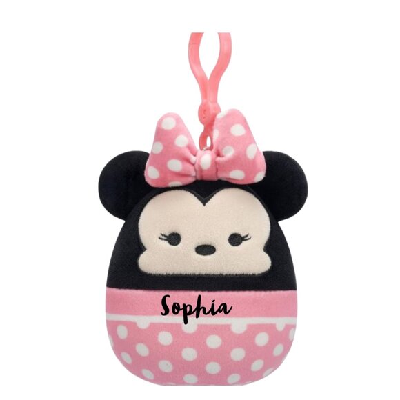 Minnie Mouse Authentic 3.5"NWT Squishmallows Clip Customized Your Name For Free! - Picture 1 of 1